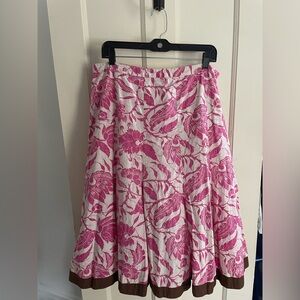 Old Navy Pink and White A-Line Skirt